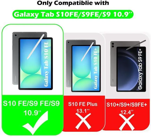 Alt view image 2 of 5 - YRH for Samsung Galaxy Tab S9 FE 5G/S10 FE Tablet Case Kids 10.9-inch, Kids EVA Protective Cover with Stand Handle, Black