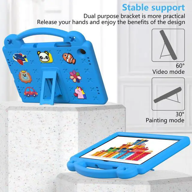 Alt view image 4 of 5 - YRH for Galaxy Tab A9 Plus Case Kids 11-inch 2023, EVA Shockproof Cover for Samsung A9+ Plus Tablet Case, with Stand Handle Figures, SkyBlue