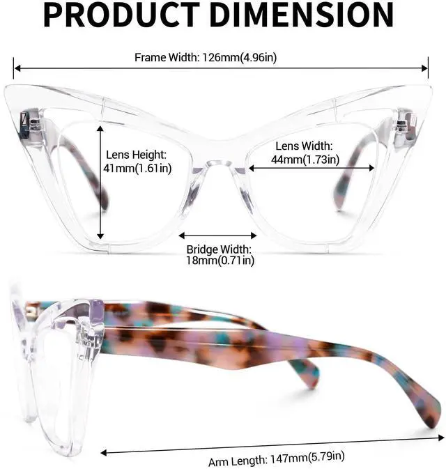 Alt view image 5 of 5 - Zeelool Stylish Butterfly Blue Light Blocking Glasses for Women Asta JGA706778-04 Crystal