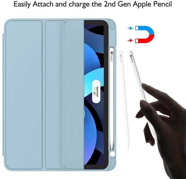 Alt view image 2 of 5 - ZryXal iPad Air 11 Inch Case M3 2025 / M2 2024, iPad Air Case 5th Generation/4th Generation 2022/2020 10.9 Inch [Support Touch ID and Auto Wake/Sleep](Light Blue)