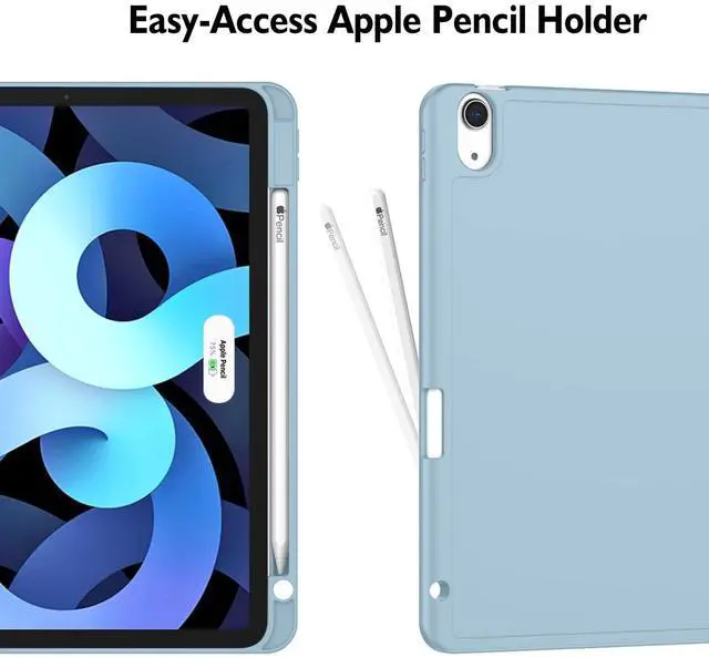 Alt view image 3 of 5 - ZryXal iPad Air 11 Inch Case M3 2025 / M2 2024, iPad Air Case 5th Generation/4th Generation 2022/2020 10.9 Inch [Support Touch ID and Auto Wake/Sleep](Light Blue)