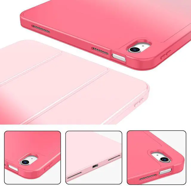 Alt view image 3 of 5 - ZryXal iPad (A16) Case/iPad 10th Generation Case [11-Inch 2025/10.9 Inch 2022] with Pencil Holder, Smart Cover with Soft TPU Back [Support Auto Wake/Sleep] (Red/White)