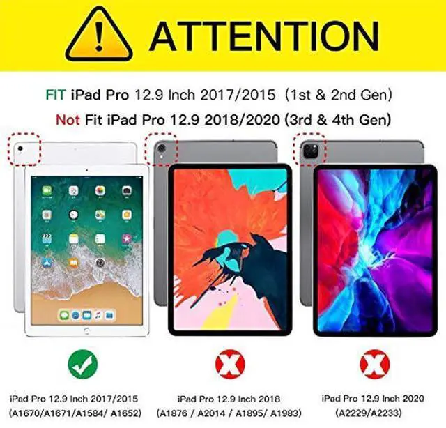 Alt view image 2 of 5 - ZtotopCase for iPad Pro 12.9 Inch Case 2017/2015 (Old Model,1st & 2nd Generation), Premium PU Leather Business Folio Cover with Auto Wake/Sleep, Document Card Slot, Multiple Viewing Angles,Brown