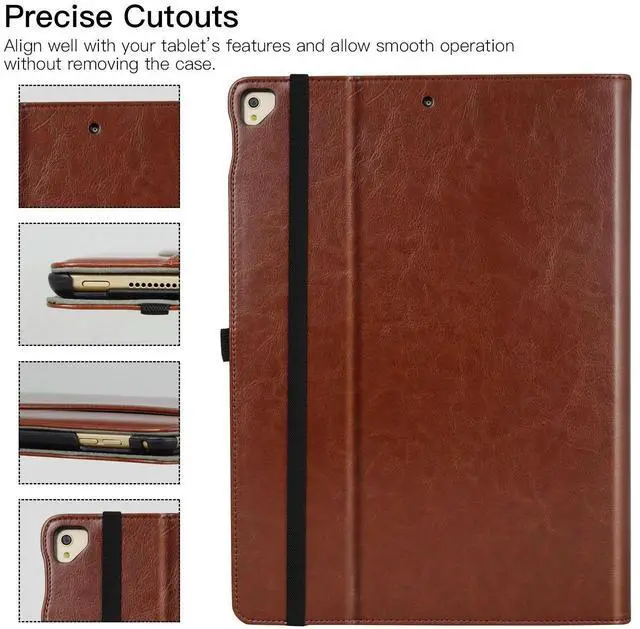 Alt view image 5 of 5 - ZtotopCase for iPad Pro 12.9 Inch Case 2017/2015 (Old Model,1st & 2nd Generation), Premium PU Leather Business Folio Cover with Auto Wake/Sleep, Document Card Slot, Multiple Viewing Angles,Brown