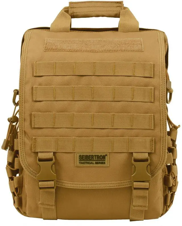 Main image of Seibertron Waterproof Molle Tactical 15.6"(inch) Laptop Sling Bag Backpack Khaki