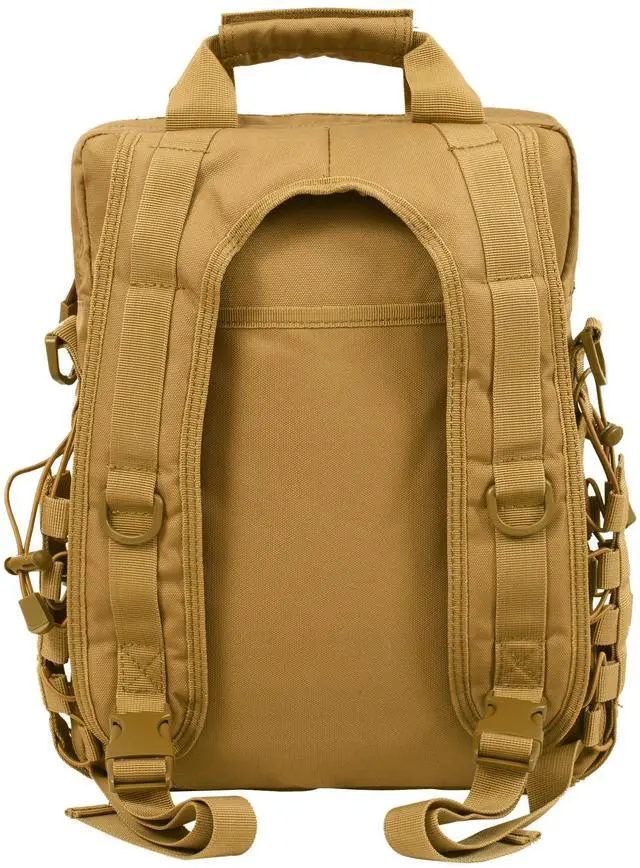 Alt view image 3 of 5 - Seibertron Waterproof Molle Tactical 15.6"(inch) Laptop Sling Bag Backpack Khaki
