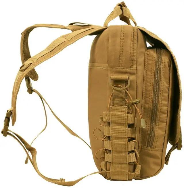 Alt view image 4 of 5 - Seibertron Waterproof Molle Tactical 15.6"(inch) Laptop Sling Bag Backpack Khaki