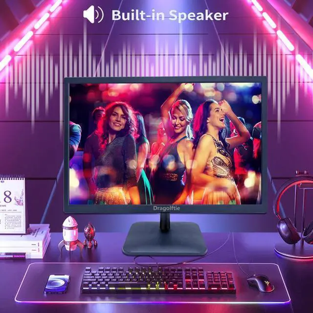 Alt view image 5 of 5 - 19 Inch Touchscreen Monitor HD 1440x900P, Built-in Speakers, VESA, TN Panel Desktop PC Touch Screen Monitor with HDMI & VGA & Type-B Ports, Low-blue Light Computer Touch Display, 60Hz, Black