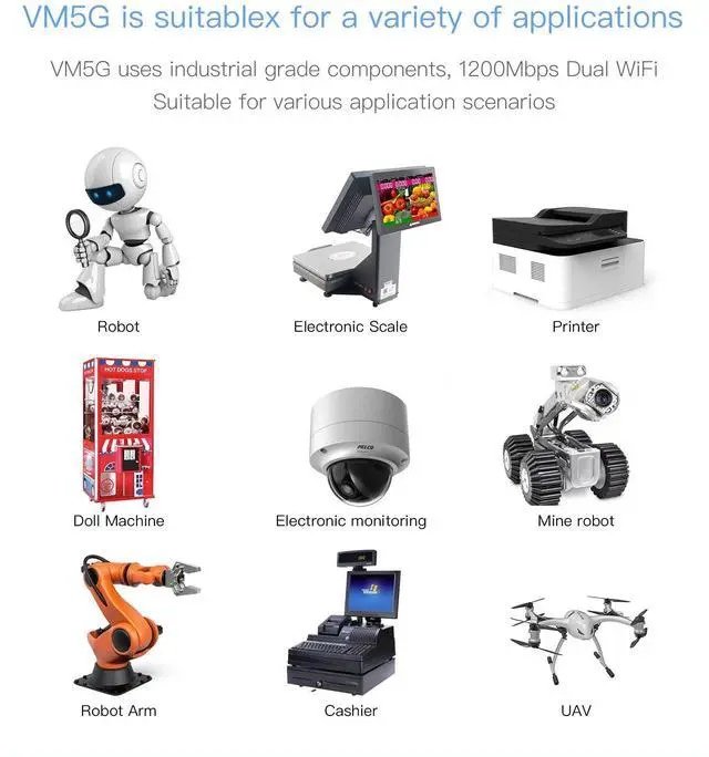 Alt view image 5 of 5 - Vonets VM5G Mini Module WiFi Bridge/WLAN Repeater/Mini Router Signal Booster Extender Indutrial 2.4GHz/5GHz with 4 External Antennas,Suitable for Industrial Integration and Secondary Development