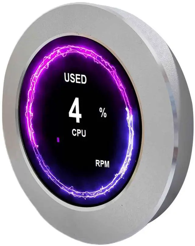 Alt view image 2 of 5 - VSDISPLAY 2.1 Inch Round LCD Screen 480x480 CPU Temperature Date Monitoring Display for Computer PC Case Liquid Cooler,Silver