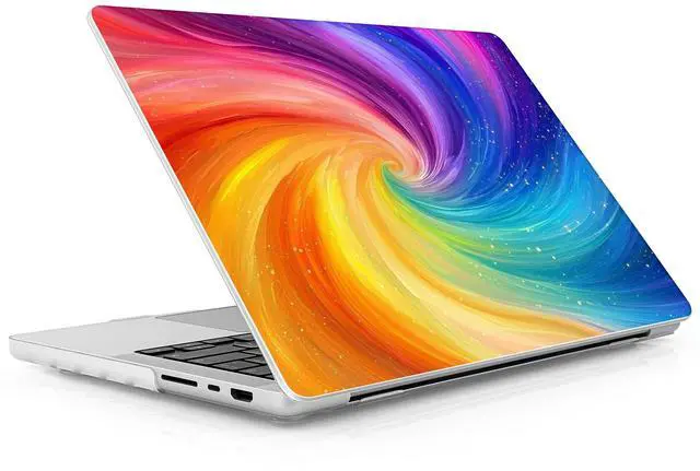 Main image of Lepeoac Case for MacBook Pro 14 Inch (2025-2021 Release), Models M5 A3434 A3112 M4 A3112 A3401 A3185 M3 A2918 A2992 M2 A2779 M1 A2442, Plastic Hard Shell Case with Keyboard Cover, Swirling Rainbow