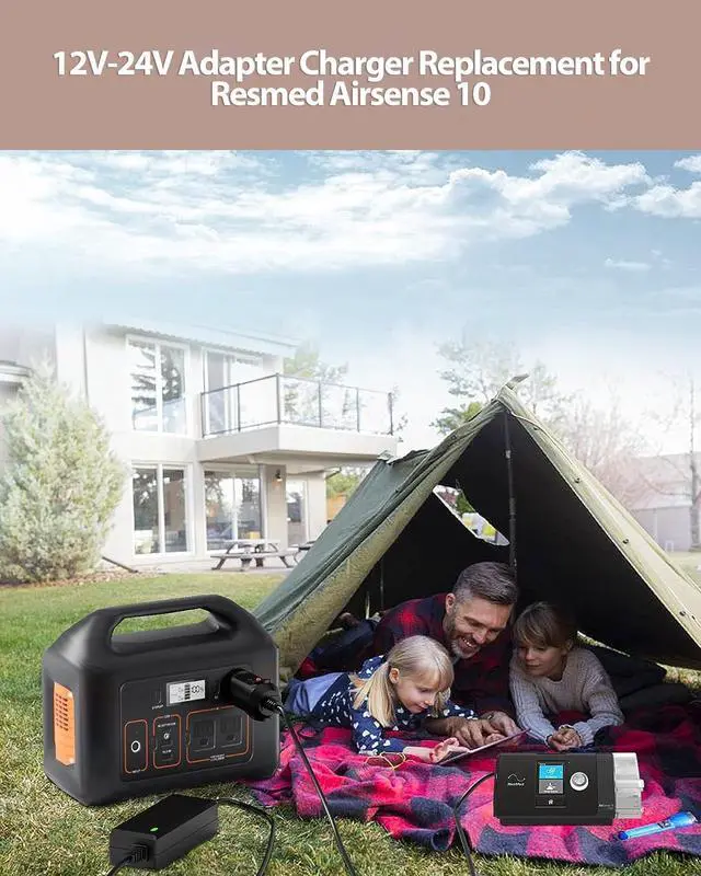 Alt view image 2 of 5 - VHBW CPAP Power Cord Compatible with Resmed Airsense 10 Power Supply, Compatible with ResMed Airsense 10 S10 AirCurve 10 Series CPAP and BiPAP Machine, Car Charger 24V 3.75A 90W Airsense Adapter