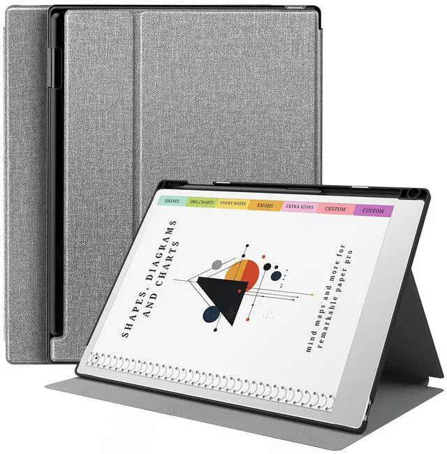 Main image of TiMOVO Case for Remarkable Paper Pro 11.8 Inch 2024, Multiple Viewing Angles Folding Book Folio Case with Pen Holder for Remarkable Paper Pro Color Tablet, Support Auto Wake/Sleep, Denim Gray