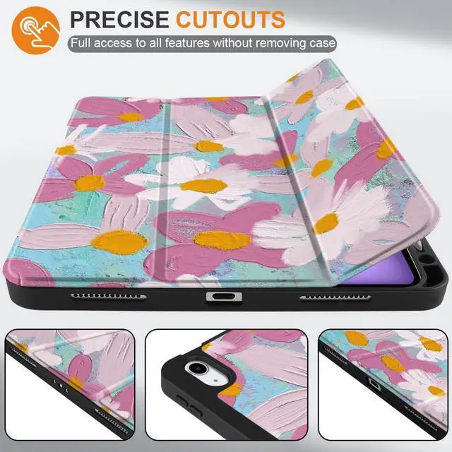 Alt view image 2 of 5 - MEEgoodo Case for M3/M2 iPad Air 11 inch 2025/2024,Case for iPad Air 5th Generation/iPad Air 4th Generation 10.9 inch 2022 2020, Tablet Cover with Soft TPU Back Shell, Art Botanical Floral