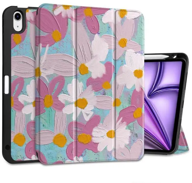 Main image of MEEgoodo Case for M3/M2 iPad Air 11 inch 2025/2024,Case for iPad Air 5th Generation/iPad Air 4th Generation 10.9 inch 2022 2020, Tablet Cover with Soft TPU Back Shell, Art Botanical Floral