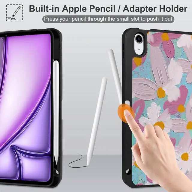 Alt view image 4 of 5 - MEEgoodo Case for M3/M2 iPad Air 11 inch 2025/2024,Case for iPad Air 5th Generation/iPad Air 4th Generation 10.9 inch 2022 2020, Tablet Cover with Soft TPU Back Shell, Art Botanical Floral