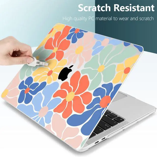 Alt view image 3 of 5 - TWOLSKOO Compatible with MacBook Pro 13 inch Case 2023-2016 A2338 M2/M1 A2251 A2289 A2159 A1989 A1706, Plastic Hard Shell Cover & Keyboard Skin & Screen Protector, Chamomile Blue