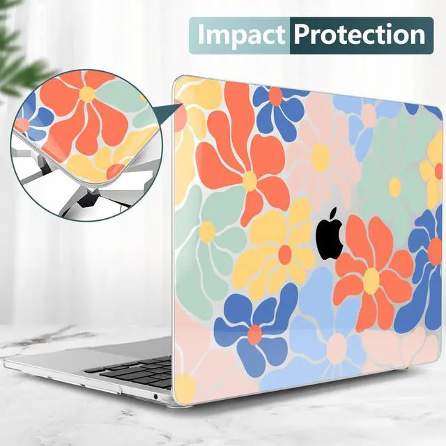 Alt view image 4 of 5 - TWOLSKOO Compatible with MacBook Pro 13 inch Case 2023-2016 A2338 M2/M1 A2251 A2289 A2159 A1989 A1706, Plastic Hard Shell Cover & Keyboard Skin & Screen Protector, Chamomile Blue