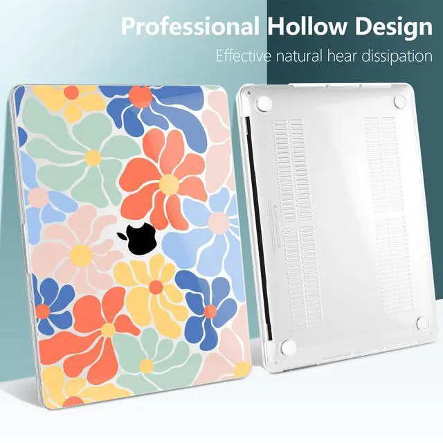 Alt view image 5 of 5 - TWOLSKOO Compatible with MacBook Pro 13 inch Case 2023-2016 A2338 M2/M1 A2251 A2289 A2159 A1989 A1706, Plastic Hard Shell Cover & Keyboard Skin & Screen Protector, Chamomile Blue