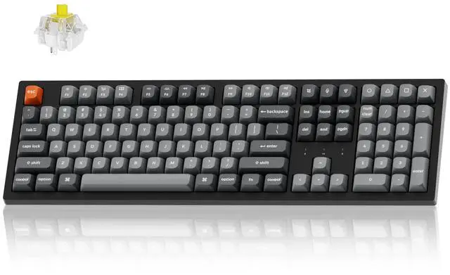 Main image of Keychron K10 Max Wireless Custom Mechanical Keyboard, QMK 2.4 GHz Bluetooth Full-Size with Hot-swappable Keychron Super Banana Switch Compatible with Mac Windows Linux (RGB Backlit)