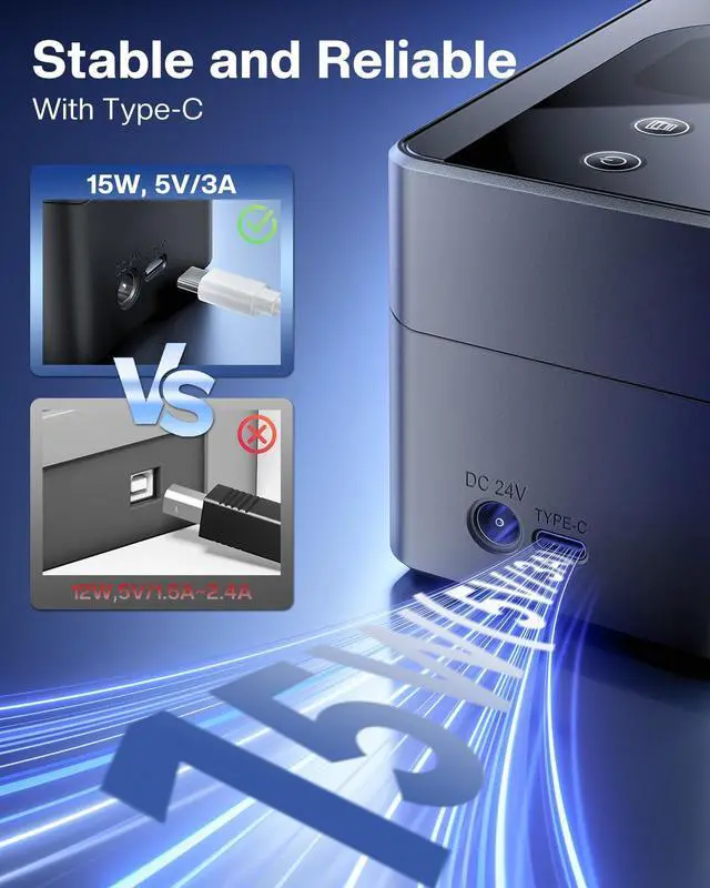 Alt view image 4 of 5 - Phomemo Thermal Label Printer Upgraded with Touchable Screen, Shipping Label Printer for Small Business, 4x6 Wireless Thermal Label Printers for Shipping Package, Compatible with Amazon, Shopify, USPS