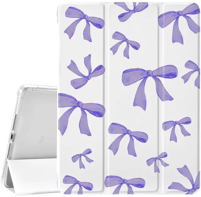 Main image of JOYLAND Purple Bow Pad Case for iPad 7th/8th/9th Generation,with Pencil Holder-Auto Wake/Sleep,Anti-Scratch Shockproof Premium Folio Stand Case for iPad 2019/2020/2021-10.2 inch