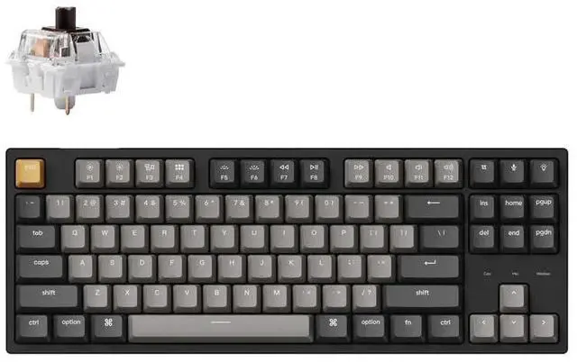 Main image of Keychron C1 Pro Wired Mechanical Keyboard TKL Layout, QMK Programmable RGB Backlit with Hot-swappable K Pro Brown Switch, OEM Profile Double-Shot PBT Keycaps Compatible for Mac Windows Linux