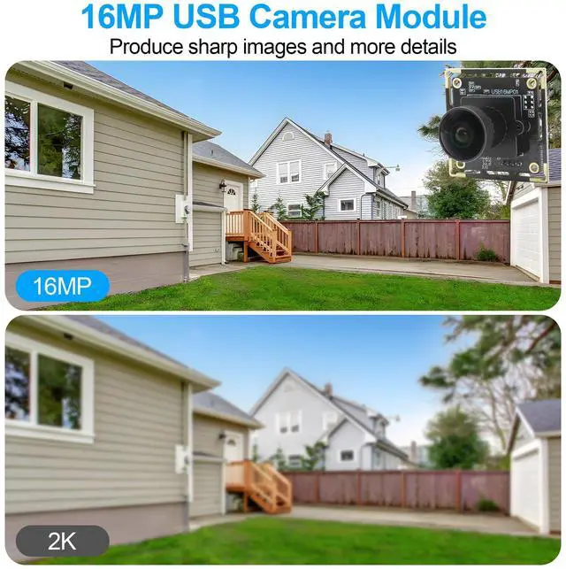 Alt view image 2 of 5 - MMlove 16MP USB Camera Module Lightburn Camera 170° Wide Angle M12 Fisheye Lens with IMX298 Image Sensor Plug&Play Embedded Computer Webcam for HD Video Conference/Laptop/PC/Raspberry Pi