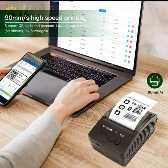 Alt view image 3 of 5 - GZGYNADAST Bluetooth Receipt Printer, Portable 58mm Mini Thermal Pos Printer, Wireless 2 inch Handheld Mobile Thermal Receipt Printer,Compatible with Android/Windows,NOT for iOS/ipad/MAC