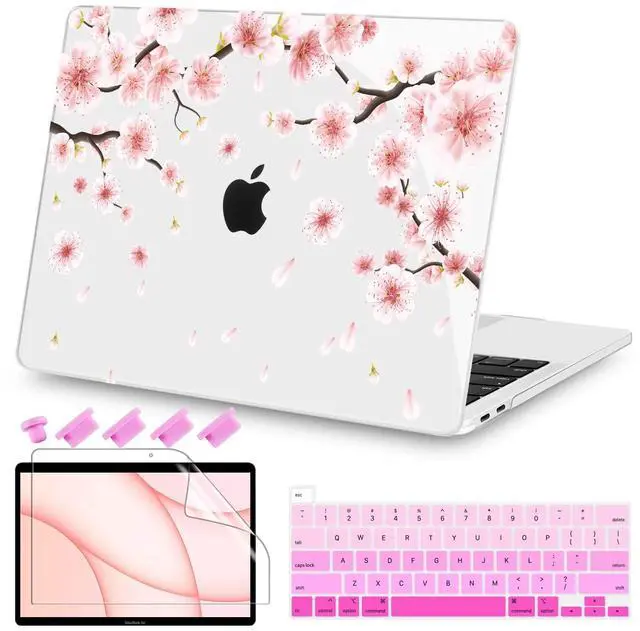 Main image of Teryeefi MacBook Pro 13 Case 2022 2021 2020-2016 Model M2 M1 A2338 A2289 A2251 A2159 A1989 A1706 with Touch Bar Touch ID, Plastic Hard Cover Shell + Keyboard Skin Screen Protector, Cherry Blossoms