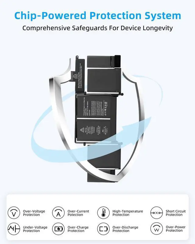 Alt view image 4 of 5 - Jbery Replacement Battery A1502 A1582 for Apple MacBook Pro Retina 13 A1493 [Early 2015 - Mid 2015, Mid 2014, Early 2013 - Late 2013] - Long Lasting [71.8Wh/11.43V]
