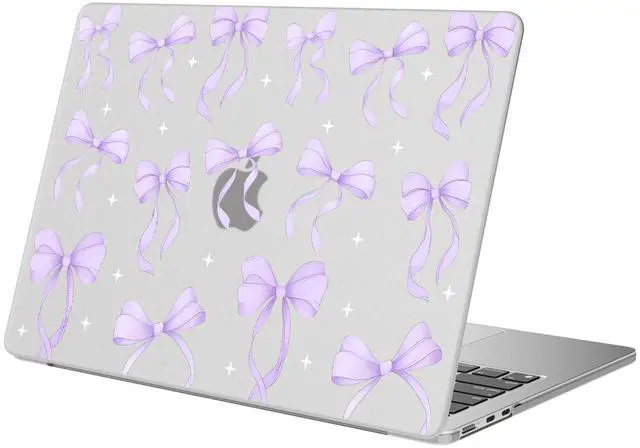 Main image of BlHMCASE Compatible with MacBook Pro 13 inch Case M2 2025, 2024-2016 A2338 M1 A2251 A2289 A2159 A1989 A1708 A1706, Cute Purple Ribbon Bow Protective Hard Shell Matte Cover for Mac Pro 13