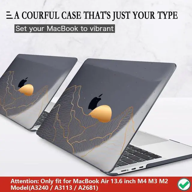 Alt view image 3 of 5 - CISSOOK Compatible with MacBook Air 13.6 Inch M4 M3 M2 Case 2022 2023 2024 2025, Crystal Black Plastic Hard Shell Case Cover for MacBook Air 13.6" A3240 A3113 A2681, Sun & Mountain