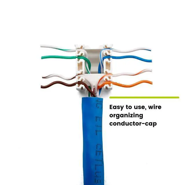 Alt view image 3 of 5 - TRUE CABLE Cat6A Toolless Keystone Jack, Unshielded (UTP), PoE++ (4PPoE) 100W, UL Listed, ETL Verified, ANSI/TIA Certified, Modular RJ45 Female, White, 12 Pack