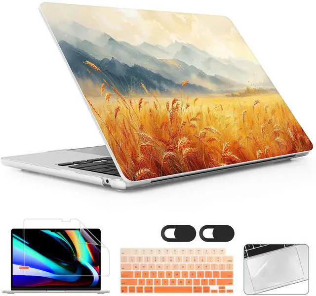 Alt view image 2 of 5 - Lepeoac for MacBook Air 15 inch Case 2023 2024 2025 Release A3241 M4 A3114 M3 A2941 M2 with Liquid Retina Display & Touch ID, Hard Shell with Screen Protector & Webcam Cover, Wheat Field