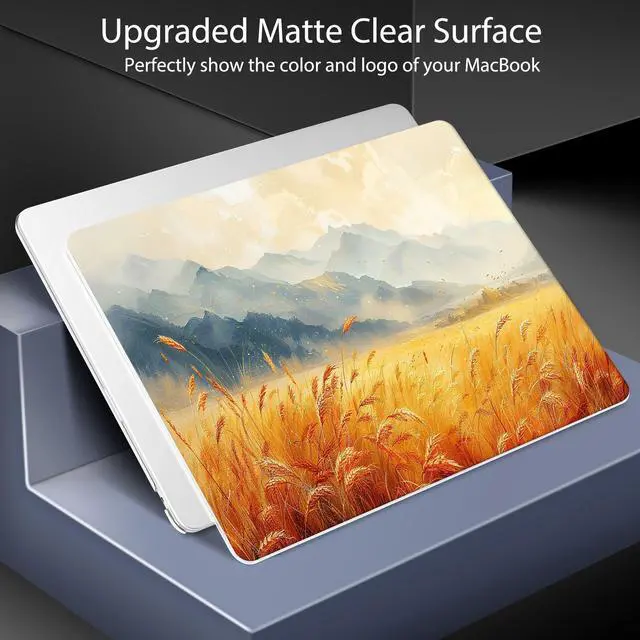 Alt view image 4 of 5 - Lepeoac for MacBook Air 15 inch Case 2023 2024 2025 Release A3241 M4 A3114 M3 A2941 M2 with Liquid Retina Display & Touch ID, Hard Shell with Screen Protector & Webcam Cover, Wheat Field