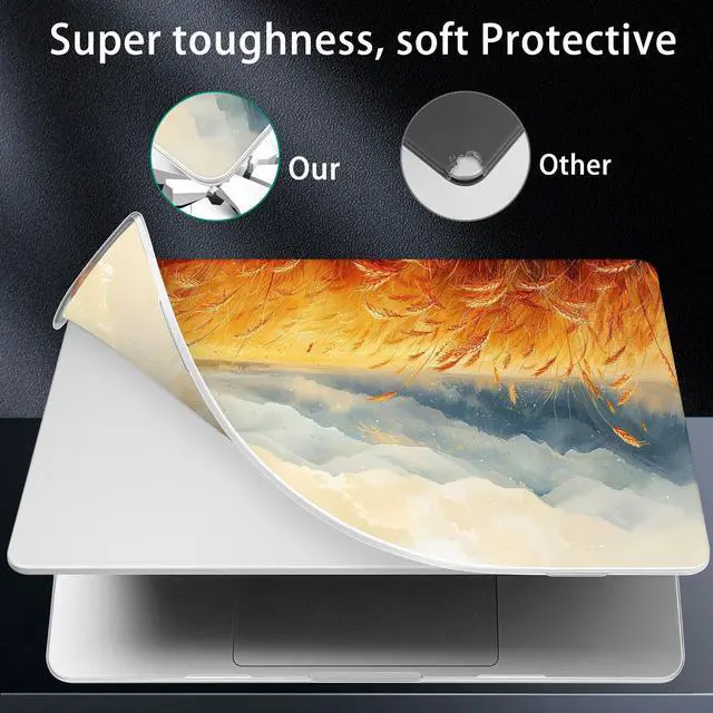 Alt view image 5 of 5 - Lepeoac for MacBook Air 15 inch Case 2023 2024 2025 Release A3241 M4 A3114 M3 A2941 M2 with Liquid Retina Display & Touch ID, Hard Shell with Screen Protector & Webcam Cover, Wheat Field