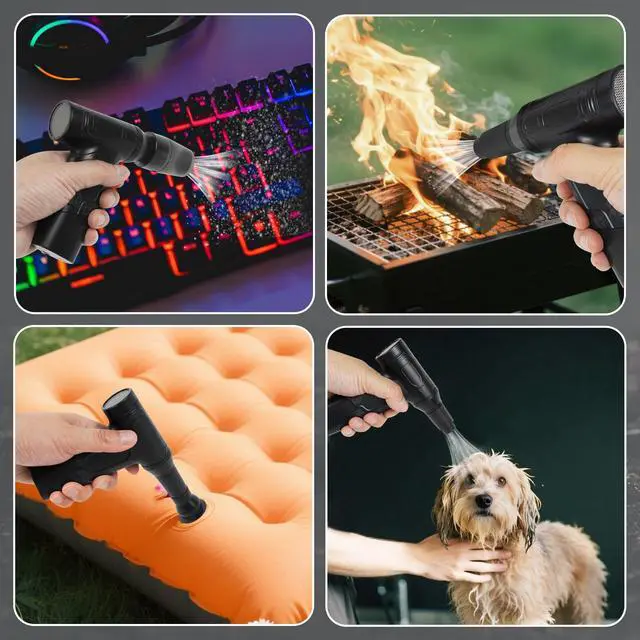 Alt view image 5 of 5 - Compressed Air Duster - 300000RPM Electric Air Duster Super Powerful - Cordless Handheld Air Blower, Adjustable Mini Dust Blower for Computer, Keyboard, Outdoor, Home, Gift for Men