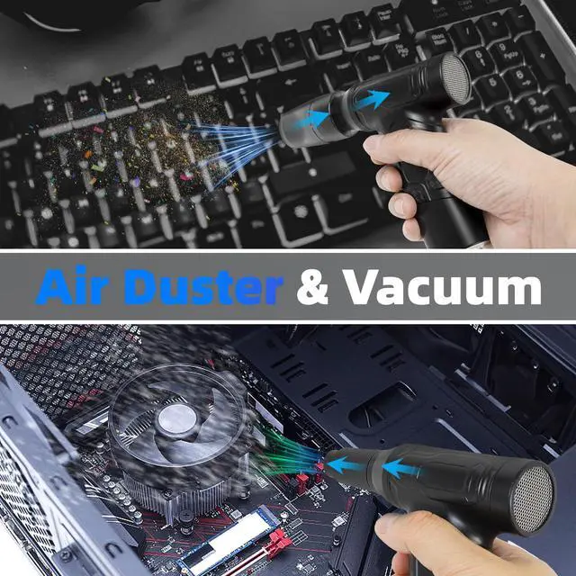 Alt view image 4 of 5 - Compressed Air Duster - 300000RPM Electric Air Duster Super Powerful - Cordless Handheld Air Blower, Adjustable Mini Dust Blower for Computer, Keyboard, Outdoor, Home, Gift for Men
