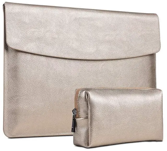 Main image of xisiciao, Surface Pro 11th/10/9/8/7/6/5/4/Pro X Sleeve case, for Microsoft 12-12.3-13 Inch Tablet Waterproof Ultrathin Carrying Cover with Small Bag (Pale Gold)