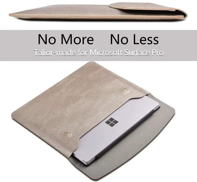 Alt view image 2 of 5 - xisiciao, Surface Pro 11th/10/9/8/7/6/5/4/Pro X Sleeve case, for Microsoft 12-12.3-13 Inch Tablet Waterproof Ultrathin Carrying Cover with Small Bag (Pale Gold)