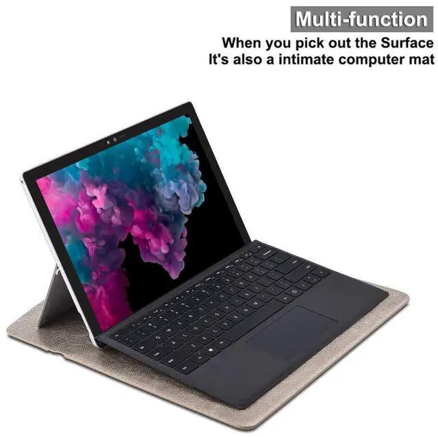 Alt view image 4 of 5 - xisiciao, Surface Pro 11th/10/9/8/7/6/5/4/Pro X Sleeve case, for Microsoft 12-12.3-13 Inch Tablet Waterproof Ultrathin Carrying Cover with Small Bag (Pale Gold)