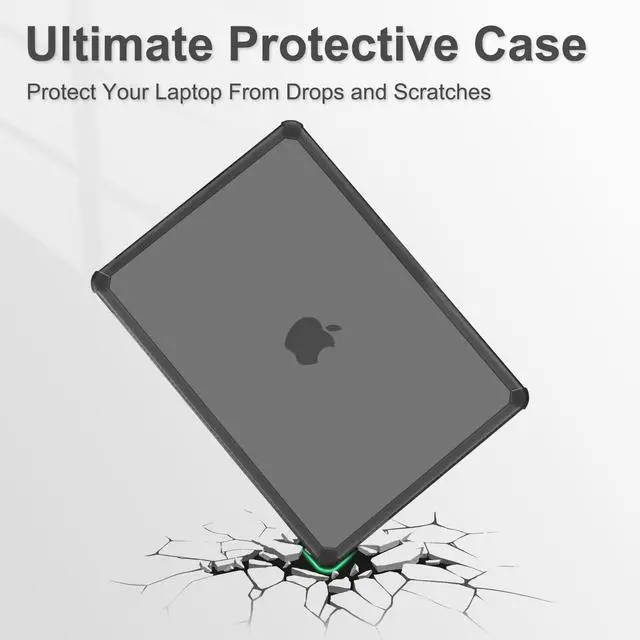 Alt view image 3 of 5 - MOSISO Compatible with MacBook Air 13 inch Case 2025 2024 2023 2022 M4 A3240 M3 A3113 M2 A2681,Anti-Cracking Heavy Duty TPU Bumper Hard Case&Keyboard Skin&ScreenFilm for MacBook Air 13.6, Smoke Gray