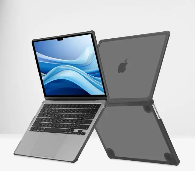 Alt view image 5 of 5 - MOSISO Compatible with MacBook Air 13 inch Case 2025 2024 2023 2022 M4 A3240 M3 A3113 M2 A2681,Anti-Cracking Heavy Duty TPU Bumper Hard Case&Keyboard Skin&ScreenFilm for MacBook Air 13.6, Smoke Gray