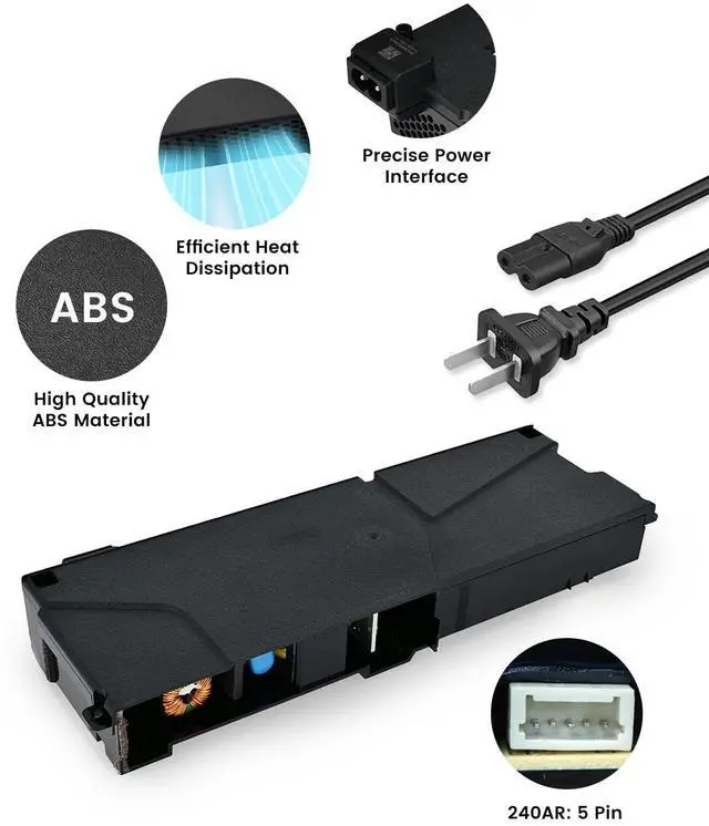 Alt view image 4 of 5 - LHM for PS4 Power Supply Replacement ADP-240AR with Power Cord, for CUH-10xx Series Host Source Replacement(5 pin) with Repair Tools and Manual