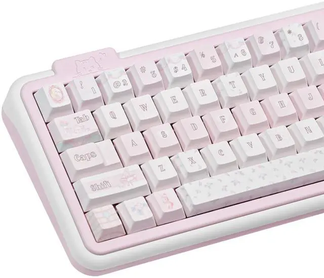 Main image of COOMICKEY Cute Cream Keycap Set, 145 Keys Cherry Profile Pink Keycaps, PBT Custom Keycap for Mechanical Keyboard, Compatible with ANSI/ISO Layout