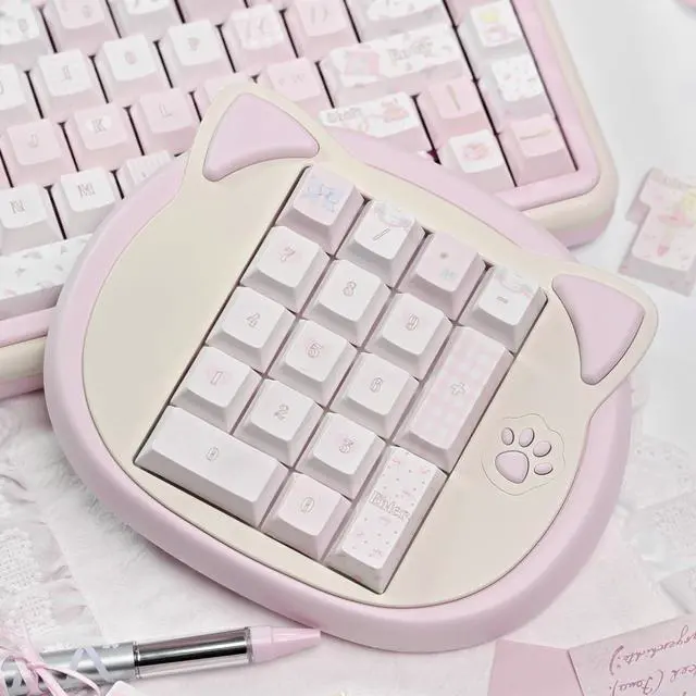 Alt view image 5 of 5 - COOMICKEY Cute Cream Keycap Set, 145 Keys Cherry Profile Pink Keycaps, PBT Custom Keycap for Mechanical Keyboard, Compatible with ANSI/ISO Layout