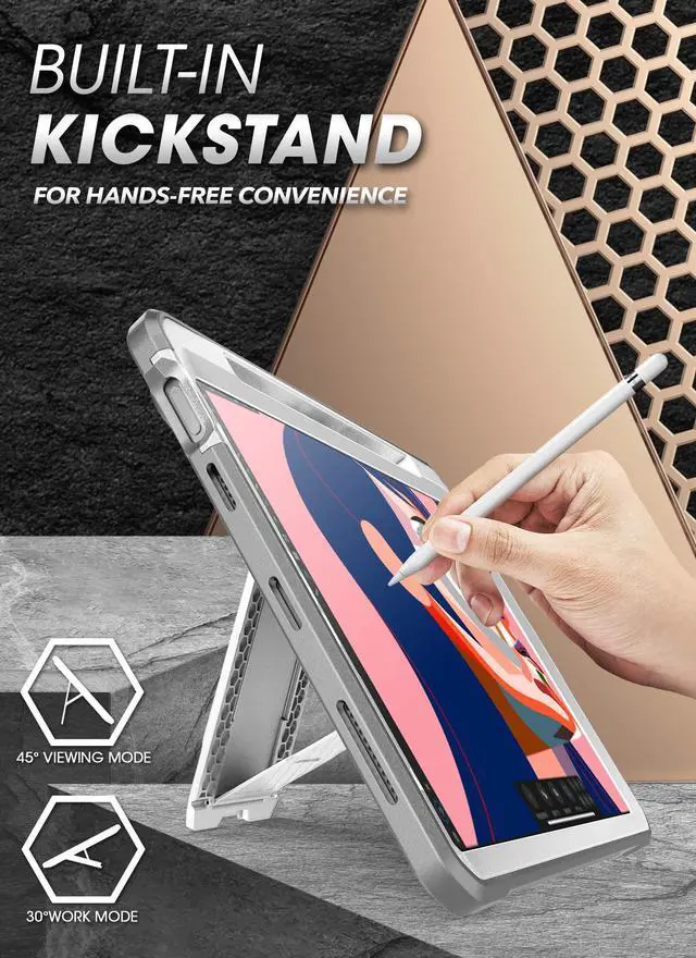 Alt view image 3 of 4 - SUPCASE Unicorn Beetle Pro Series Case Designed for iPad Air 4 (2020) 10.9 Inch, with Pencil Holder & Built-in Screen Protector Full-Body Rugged Heavy Duty Case(White)