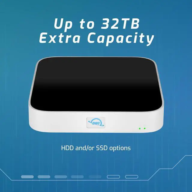 Alt view image 2 of 5 - OWC 2TB (2.0TB HDD 7200 RPM Drive) miniStack STX, Upgradeable,Stackable Expansion Solution and Thunderbolt Hub/Mini Dock for Mac Studio, Mac mini and Other Devices. Silver