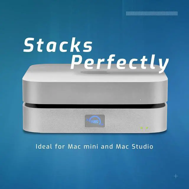 Alt view image 3 of 5 - OWC 2TB (2.0TB HDD 7200 RPM Drive) miniStack STX, Upgradeable,Stackable Expansion Solution and Thunderbolt Hub/Mini Dock for Mac Studio, Mac mini and Other Devices. Silver